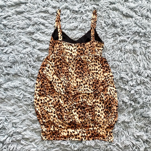 Free with any purchase! Leopard Animal Print Stretchy Bubble Mini Dress Y2K - Picture 3 of 3
